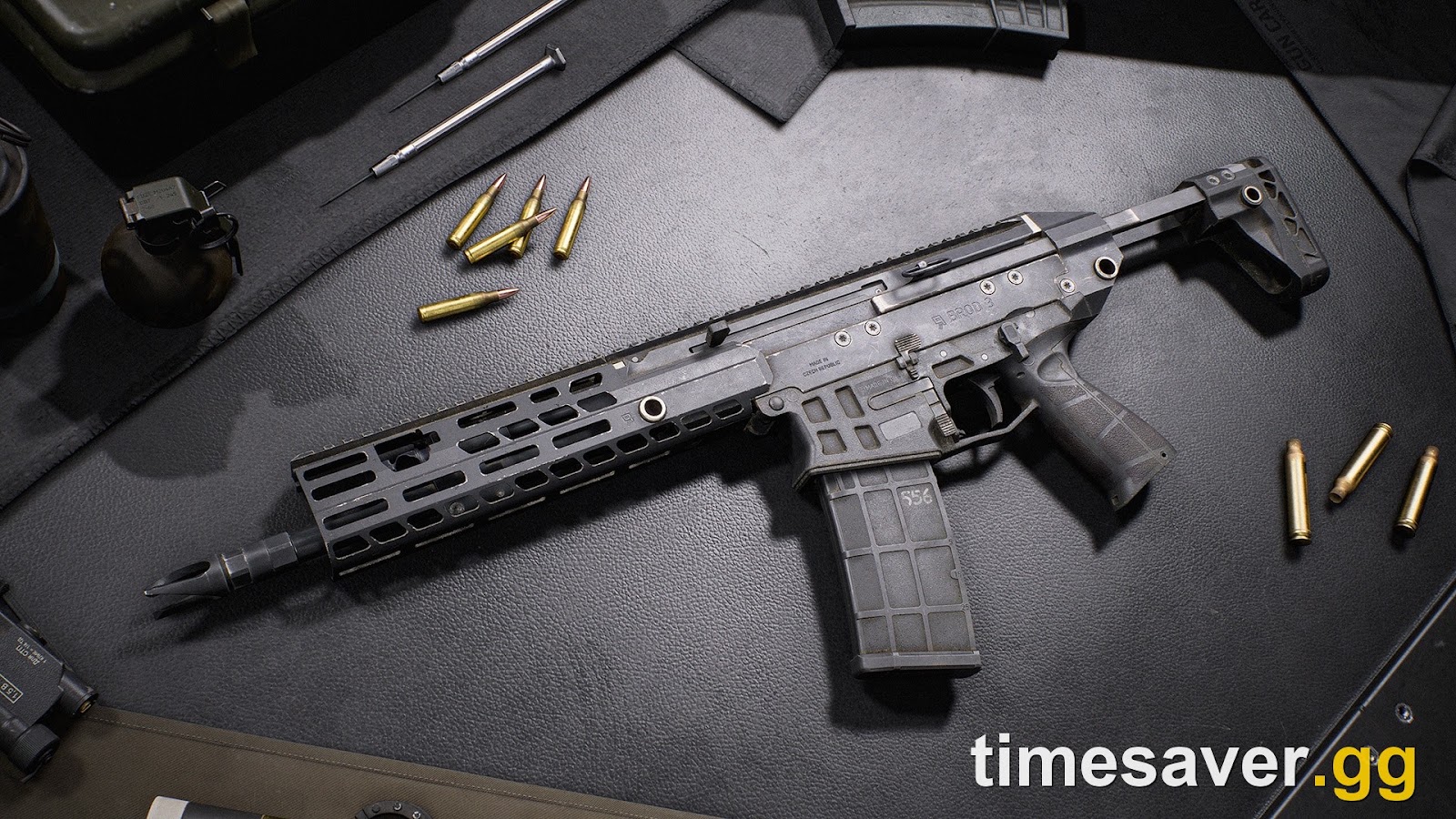 Battlefield 6 BROD 3 carbine with a long ventilated handguard and collapsible stock