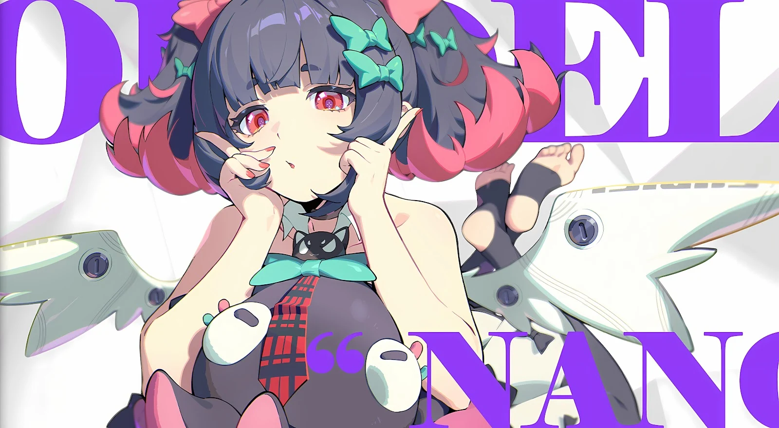 Anime Girl With Butterfly Hairpins - Digital Art 8K Wallpaper (8456x4644)