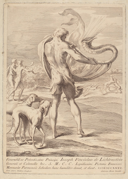 Nude Man Blowing A Conch 1735