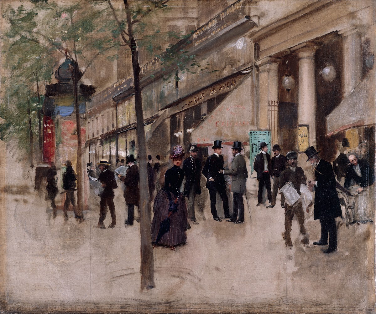 Le boulevard Montmartre devant le théâtre des Variétés laprès midi 1885