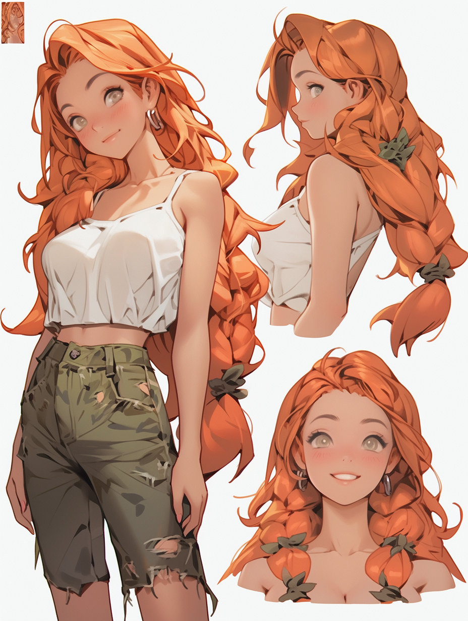 Ficha de personaje Chica con pelo largo