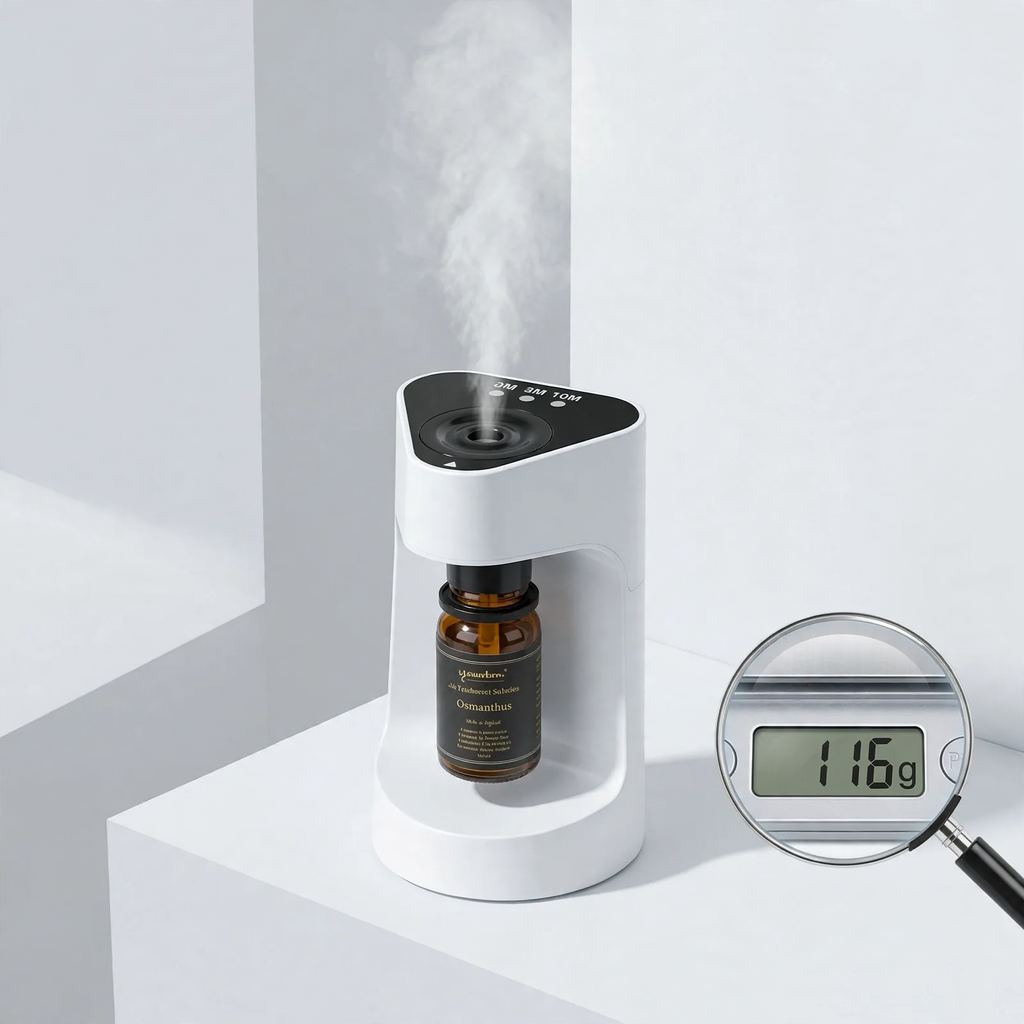 Ultrasonic fragrance diffuser, water-free, USB operated