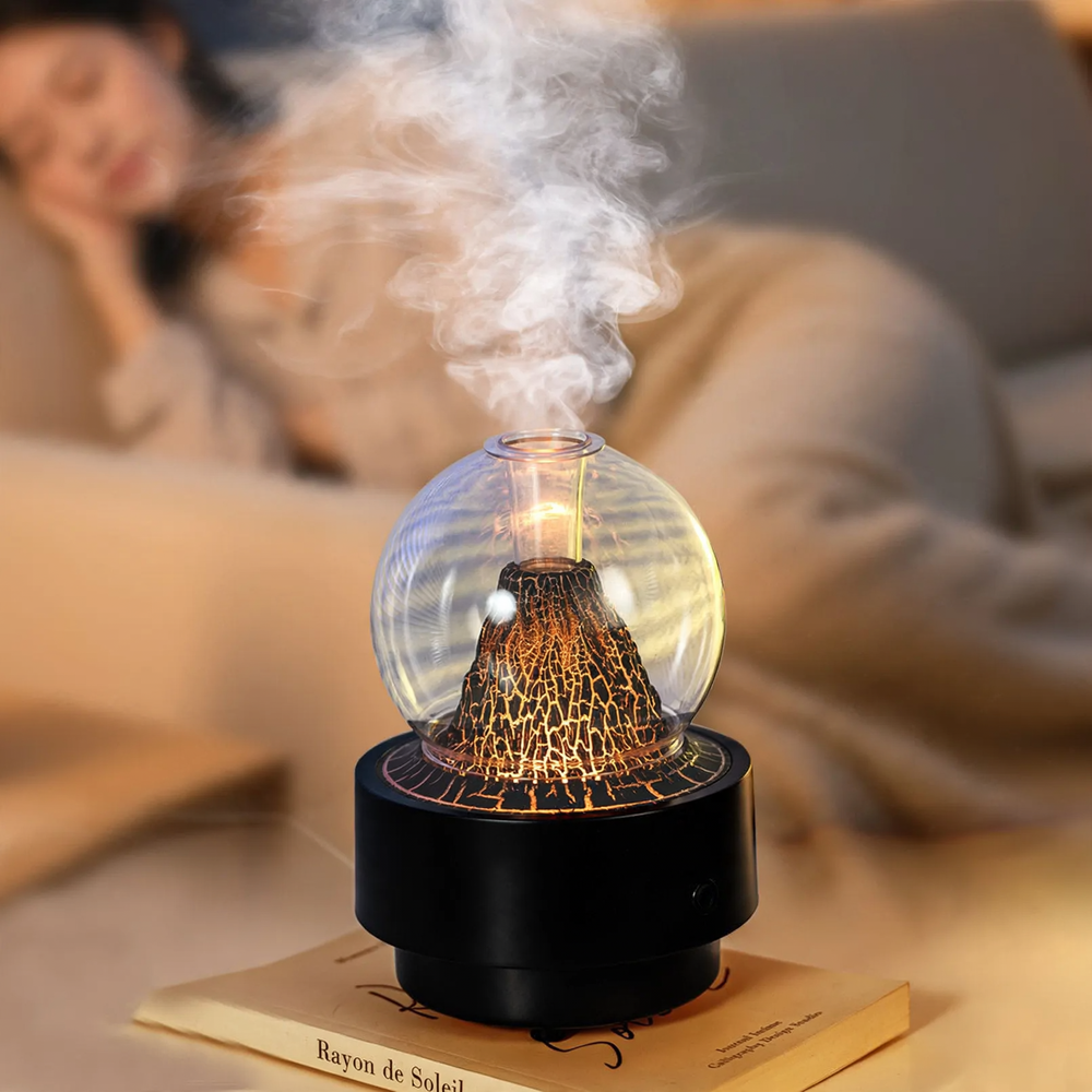 Volcano Aromatherapy Diffuser with Flame Effect, Model LA-0657-1