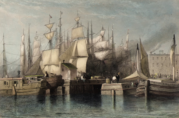 Wharf And Shipping New York 1869