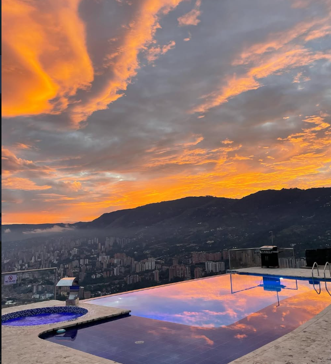 Medellín sunset skyline — eternal spring weather