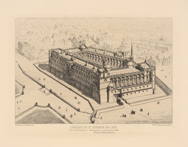 Chateau de St Germain en Laye Birds eye view Restoration began in 1682