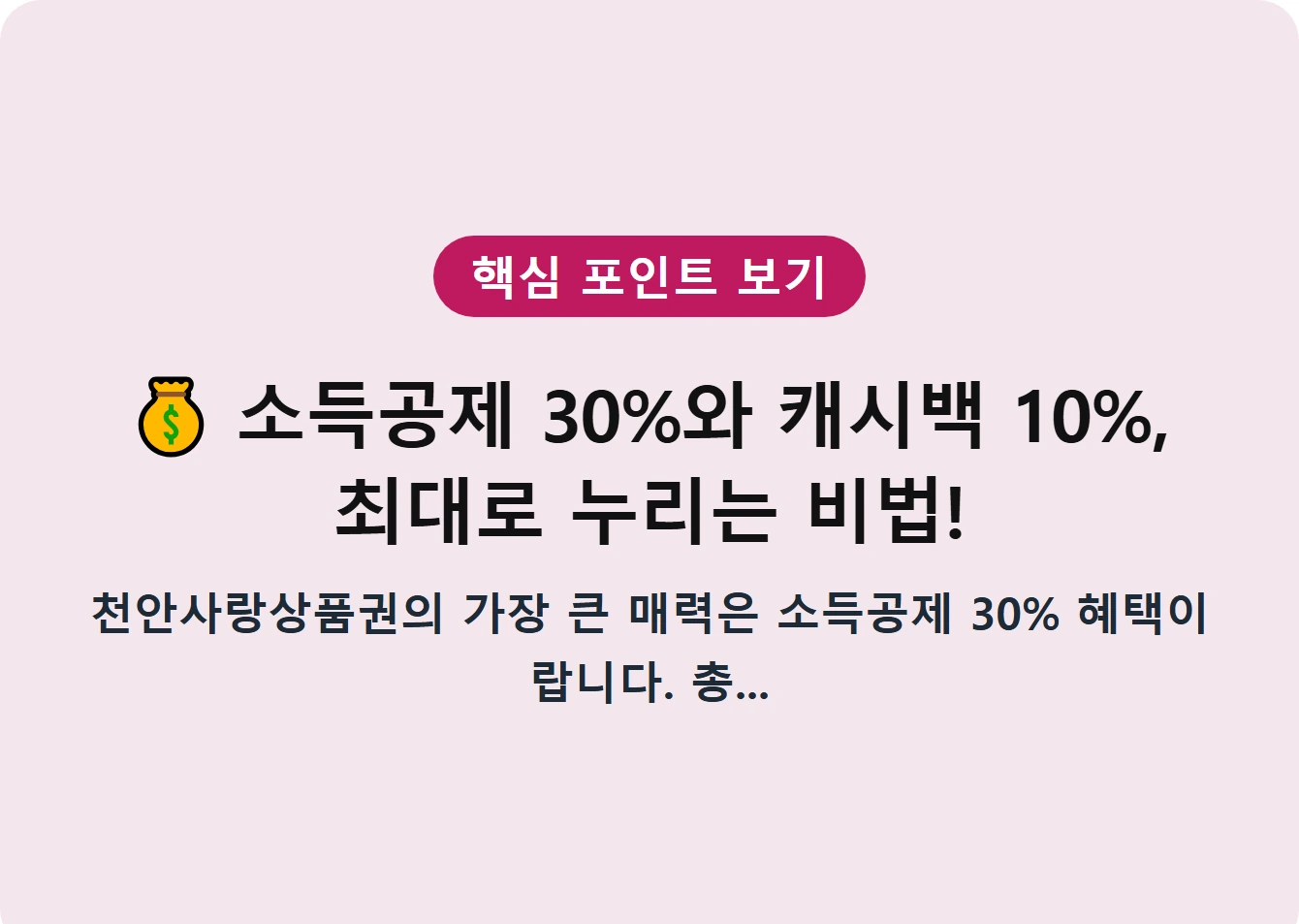 소득공제 30%와 캐시백 10%, 최대로 누리는 비법!
