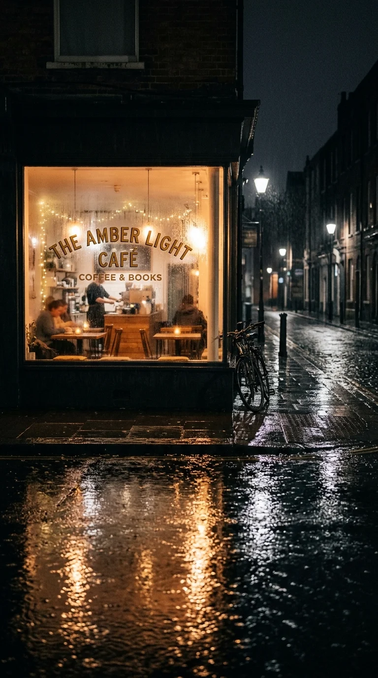 Rainy Cafe Window Late Night City Street Wallpaper - Free 4K mobile Wallpaper