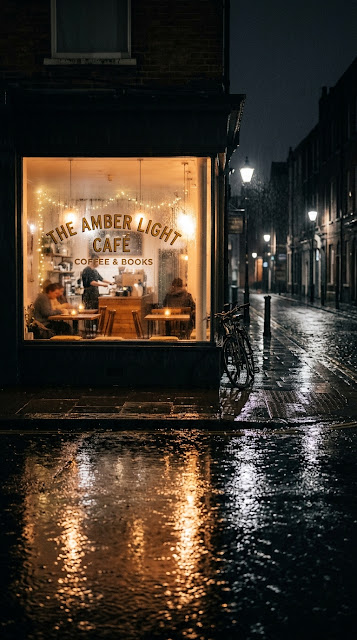 Rainy Cafe Window Late Night City Street Wallpaper - Free mobile Wallpaper