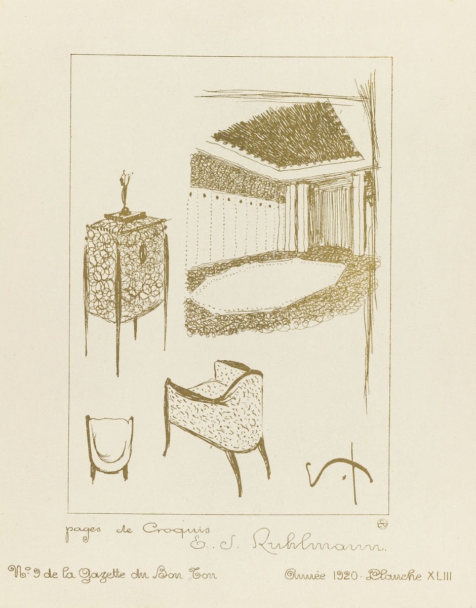 Pages de croquis EJ Ruhlmann 1920