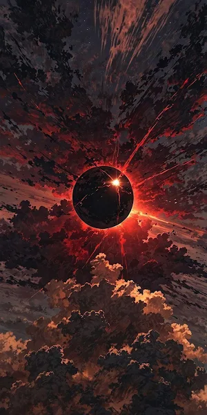 Solar Eclipse, Space, Clouds, Sci-Fi iPhone Wallpaper Background