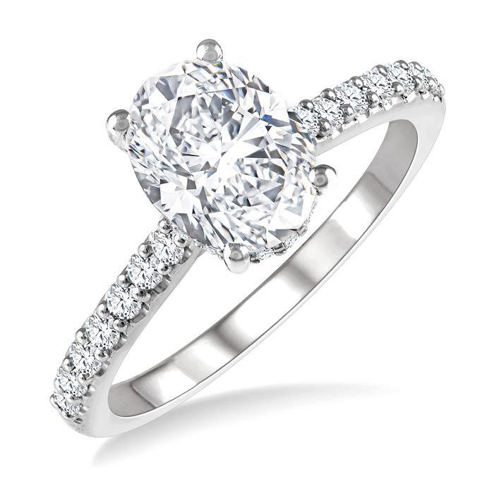 Oval Shape Semi-Mount Diamond Engagement Ring