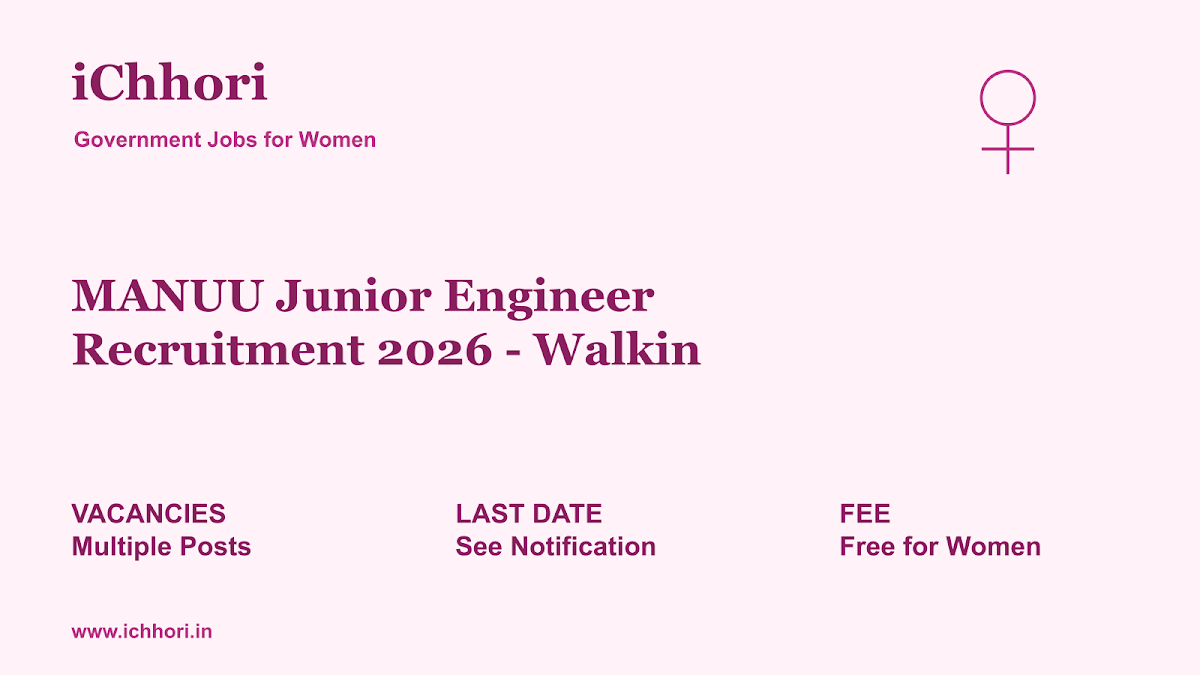 MANUU Junior Engineer Recruitment 2026 - Walkin - iChhori