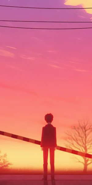 Anime, Railroad, Sunset, Crossing 4K Wallpaper Background