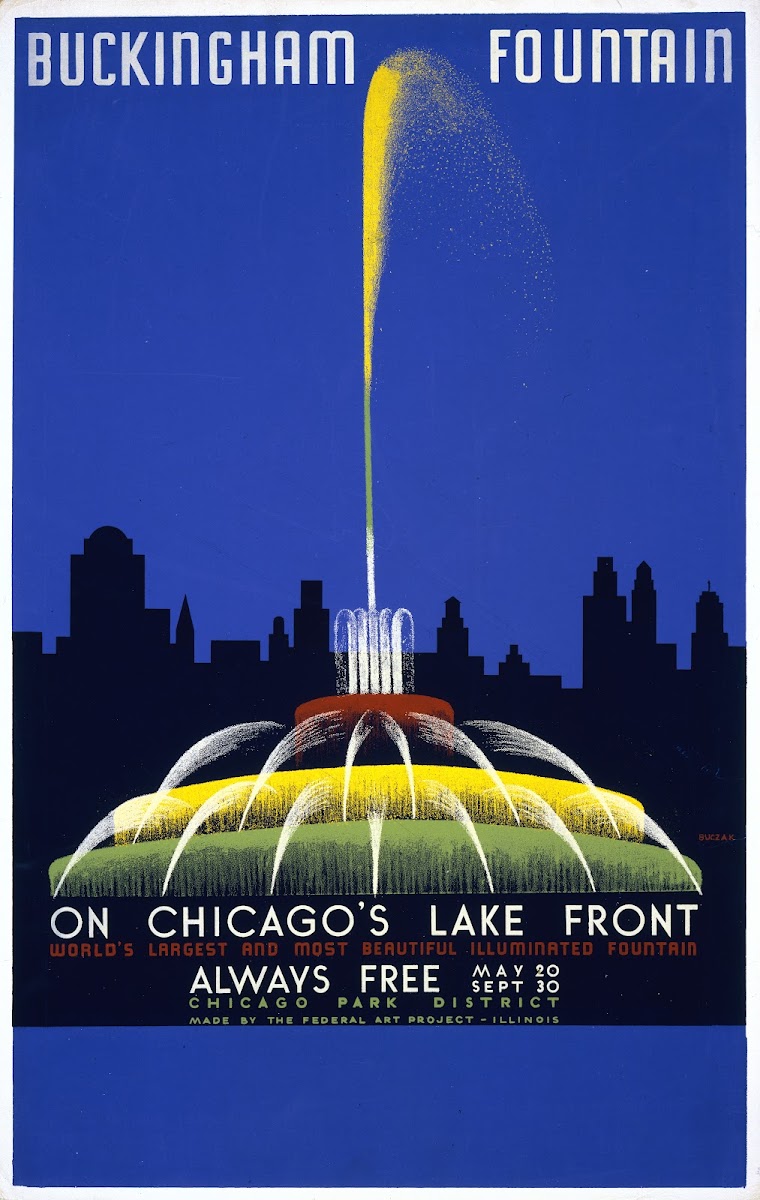 Buckingham Fountain on Chicagos lake front 1939
