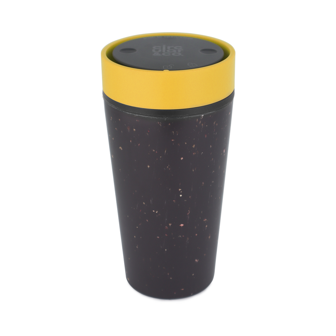 Recycled Paper Cup 12oz Grey / Mustard Yellow