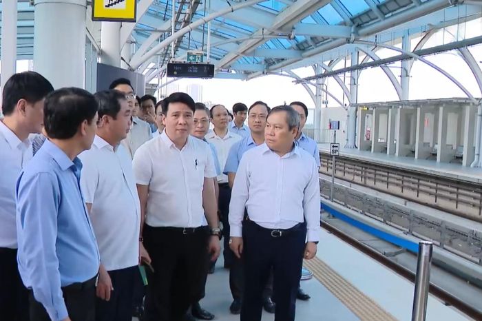 Bí thư Thành ủy Trần Đức Thắng kiểm tra dự án đường sắt đô thị Nhổn - ga Hà Nội - Đài Phát thanh và truyền hình Hà Nội