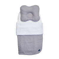 Набір в коляску Twins Waffle autumn (плед 60х80 подушка орт простирадло) сірий