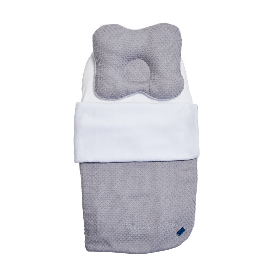 Set in the stroller Twins Waffle autumn (blanket 60x80 pillow orth sheet) grey