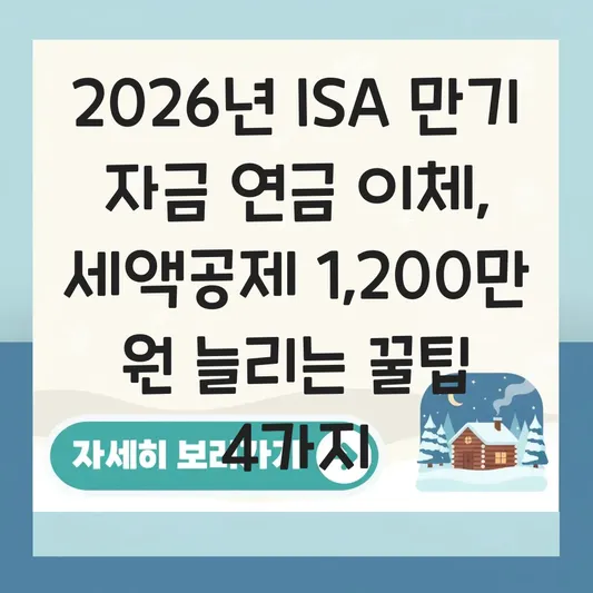 ISA 계좌 만기 자금 연금저축 이체로 세액공제 한도 늘리는 방법 대표 이미지
