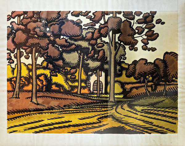 House behind the trees