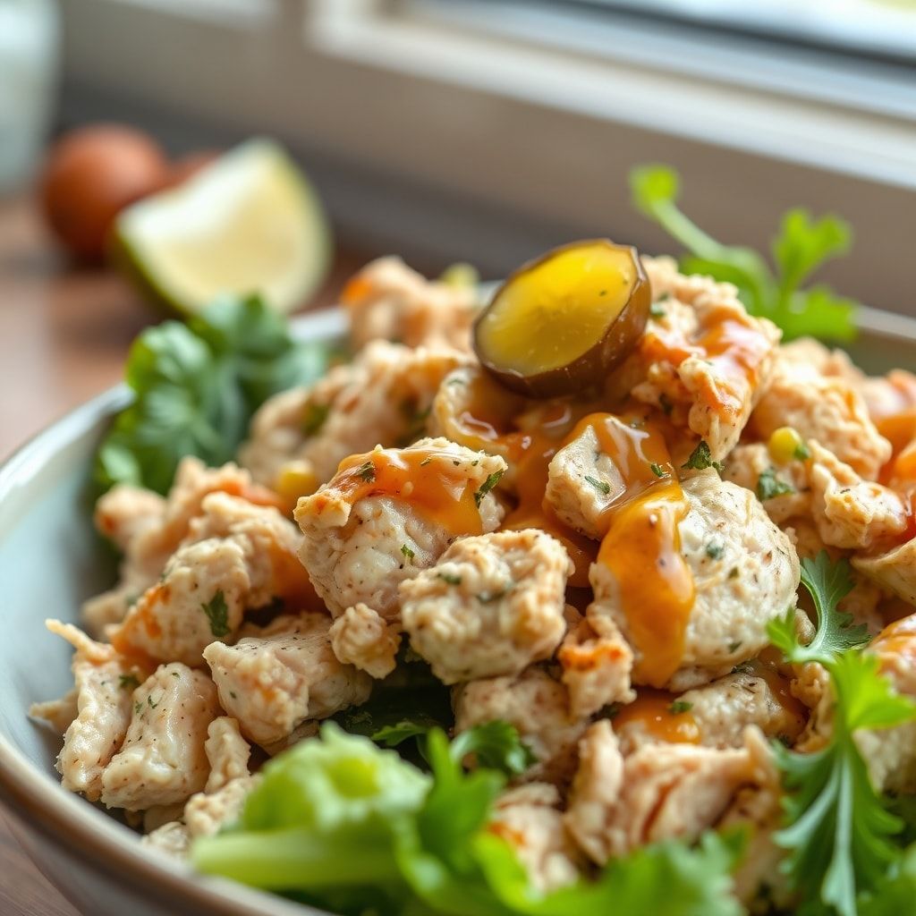 High-Protein Dill Pickle Chicken Salad: Easy, Creamy, High-Protein Dinner finished