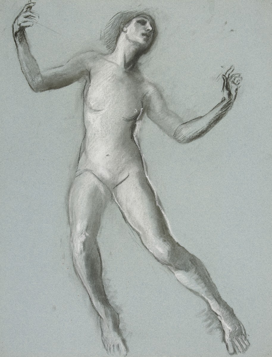Study for figure of 12 noon in The Hours mural at the state capitol building in
