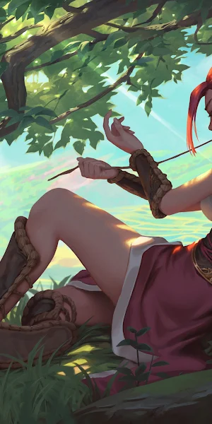 Fantasy Art, Digital Painting, Anime Girl, Forest Landscape 4K Wallpaper Background