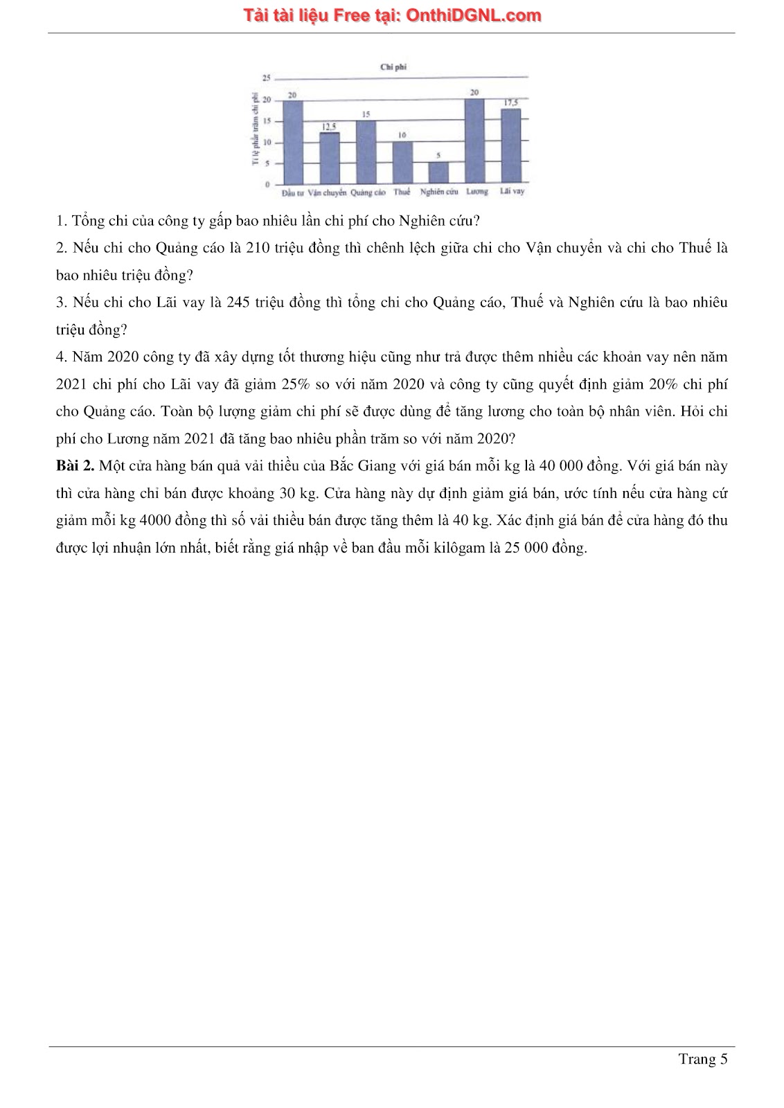 475 bài tập môn Toán - Ôn thi ĐGTD ĐH Bách Khoa Hà Nội Phần 7