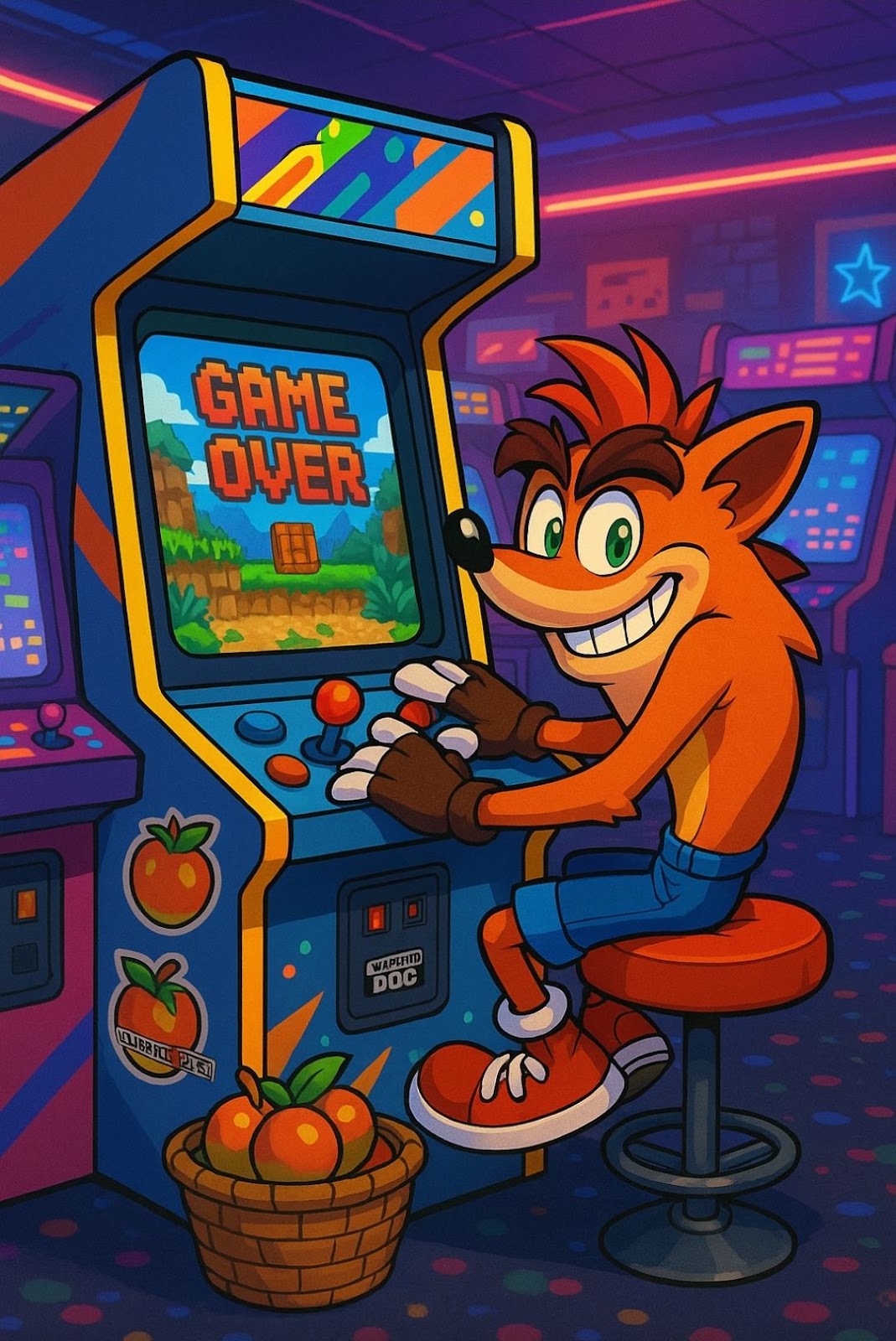 Crash Bandicoot in Arcade Room