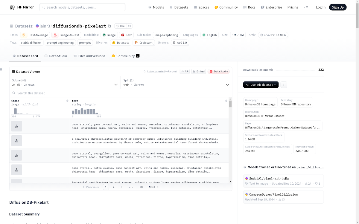 Captura de DiffusionDB