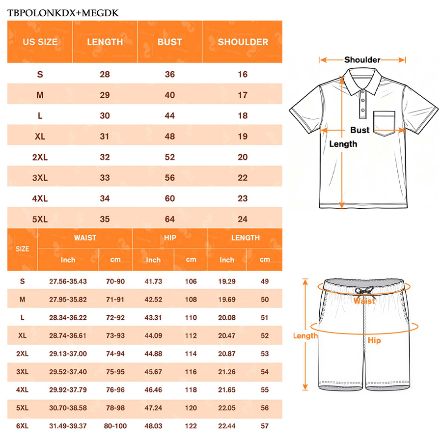 AOP Button polo shirt with beach shorts set