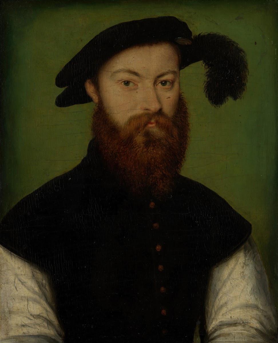 Portrait of a Man with a Black Plumed Hat ca 153540