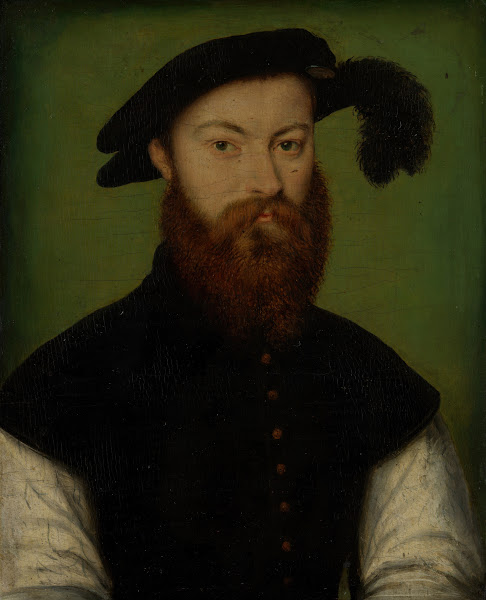 Portrait of a Man with a Black Plumed Hat ca 153540