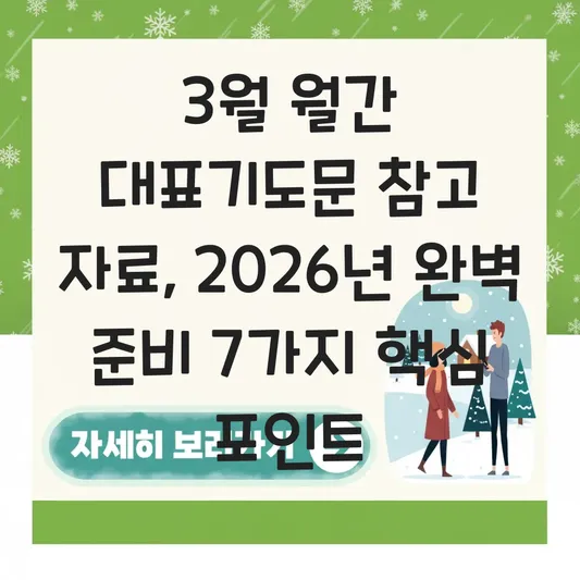 3월 월간 대표기도문 참고 자료