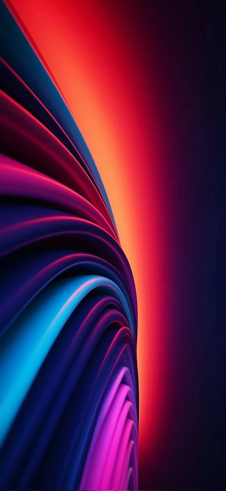 Vibrant Curved Ribbon Abstract - 3D Abstract Art iPhone Wallpaper (946x2048)