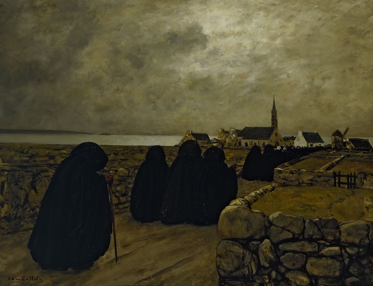 Messe basse en hiver Bretagne 1902