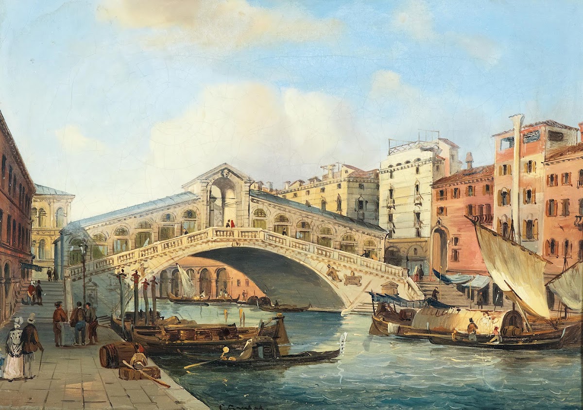 Venice the Grand Canal with the Rialto Bridge