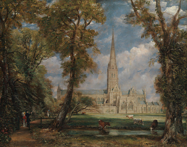 Salisbury Cathedral from the Bishops Grounds ca 1825