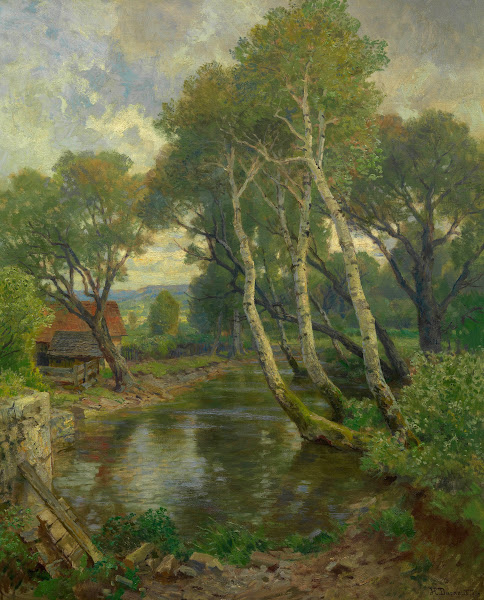 Silberpappeln am Weiher 1935
