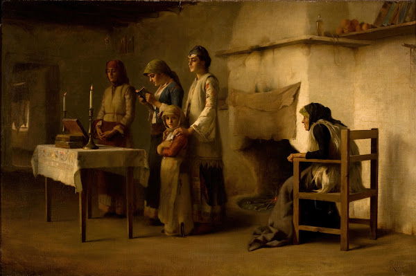 Praying before the communion at Megara 1890