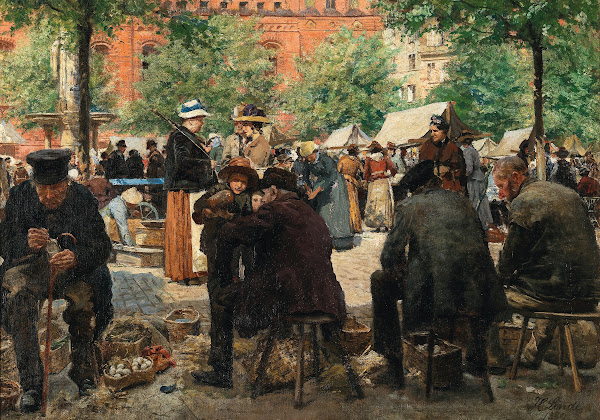 A Market Day in Lübeck 1889