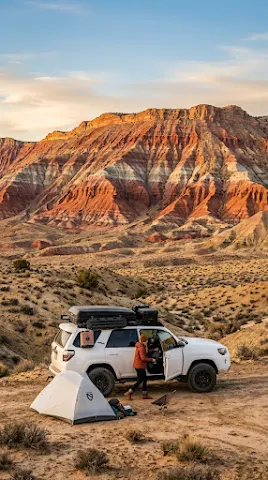 Overlanding Camp at Layered Mountain