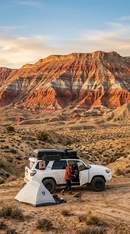 Overlanding Camp at Layered Mountain