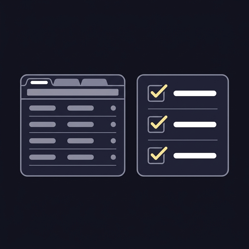 Minimalist 2D vector of a browser window showing a regulator public register and a checklist card with accent ticks in Funded Plays colors 1xbetonline