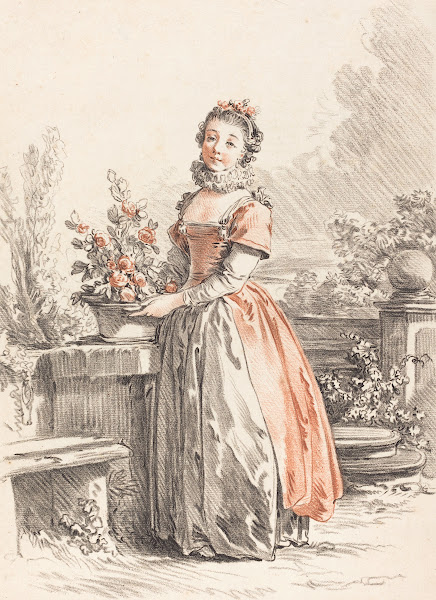 A Young Woman Standing In A Park c 1770