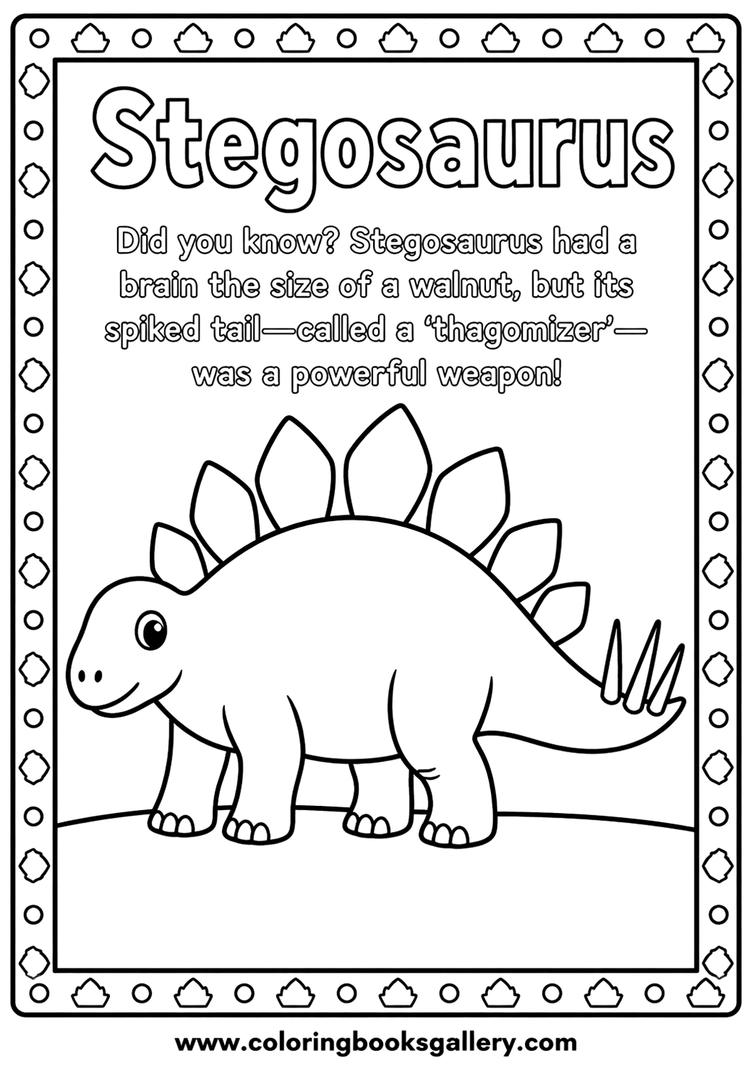 Simple Stegosaurus printable coloring page – Free Printable Coloring Sheet for Kids and Adults – free coloring page for kids