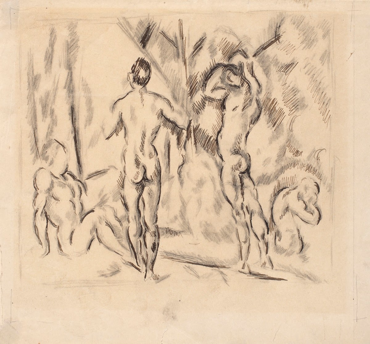 Bather study after Paul Cezannes painting 1910