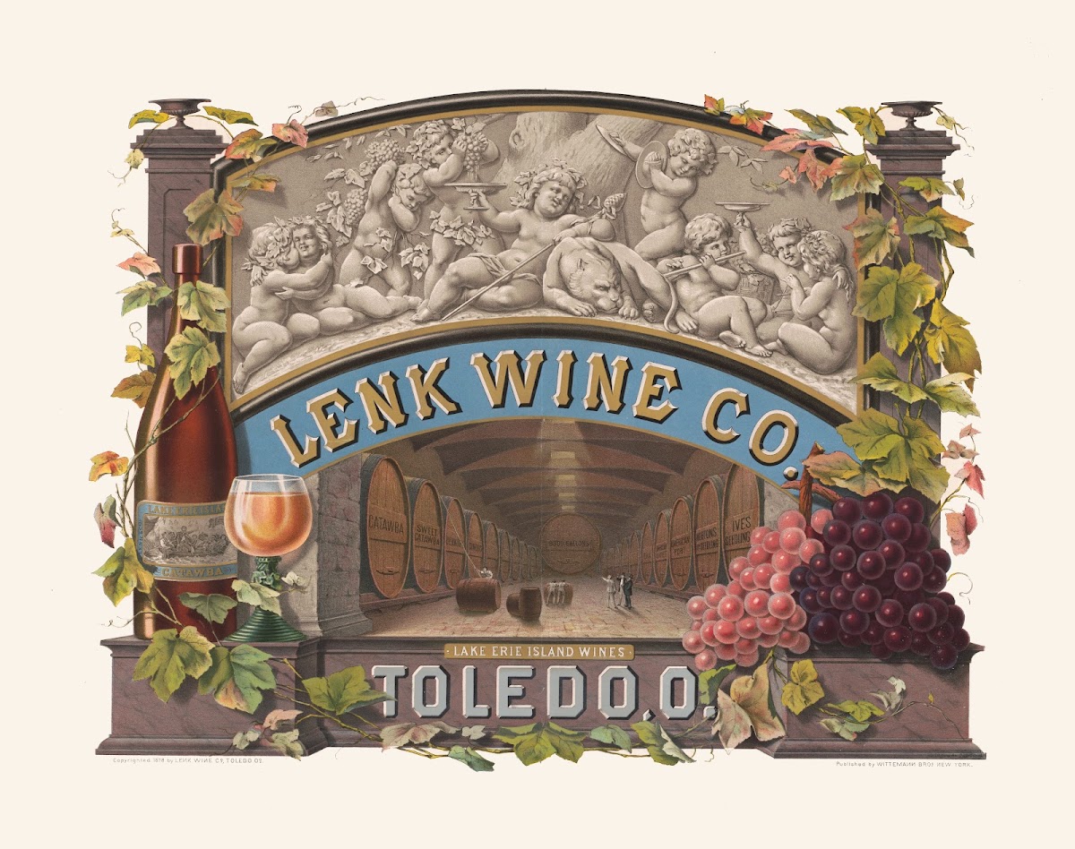 Lenk Wine Co Lake Erie island wines Toledo O 1878