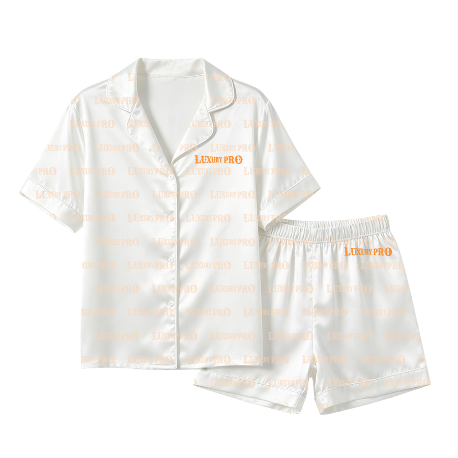 AOP HY Short Sleeve Shirt and Shorts Pajama Set Women with Pocket